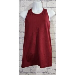 Feathers Maternity Burgundy Racerback Tank Top 0/S Cut Out Back Detail Stretchy